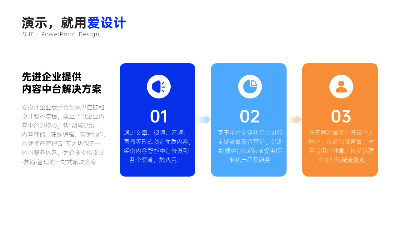 流程关系3项PPT内容页