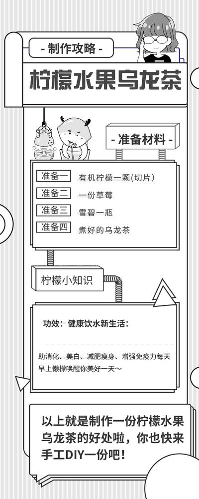 餐饮美食——柠檬水果乌龙茶饮品制作攻略