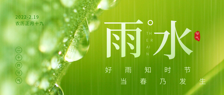 雨水清新简约传统节气公众号首图