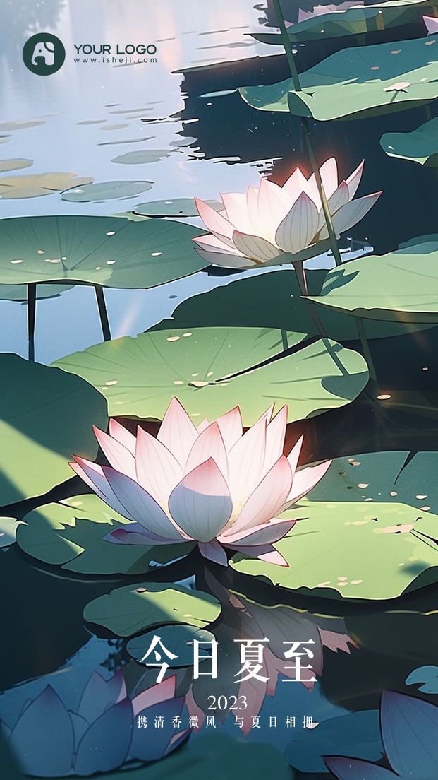 二十四节气之夏至插画海报