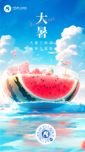 大暑手机海报