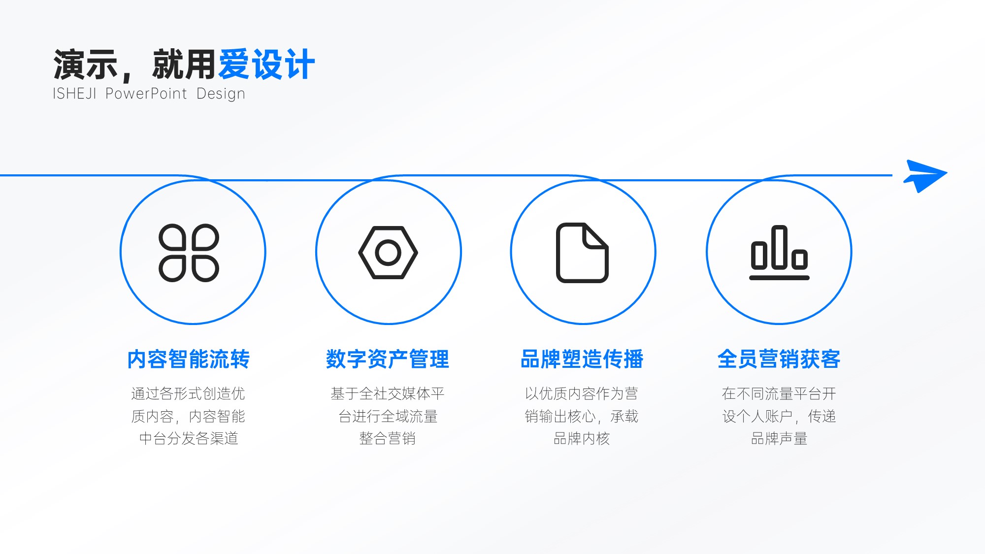递进关系4项PPT内容页