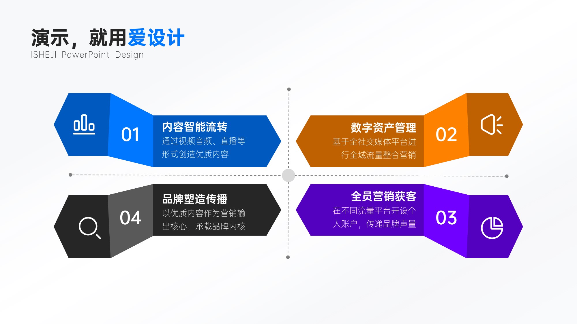 并列关系4项PPT内容页