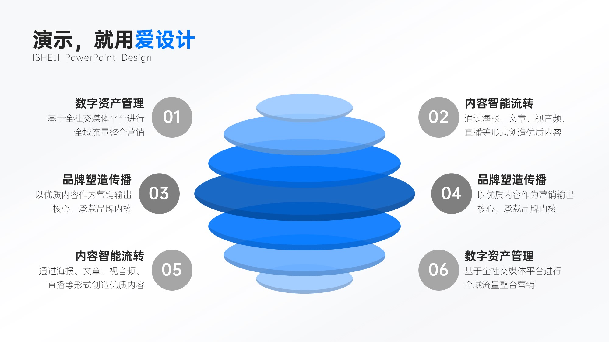 并列关系6项PPT内容页