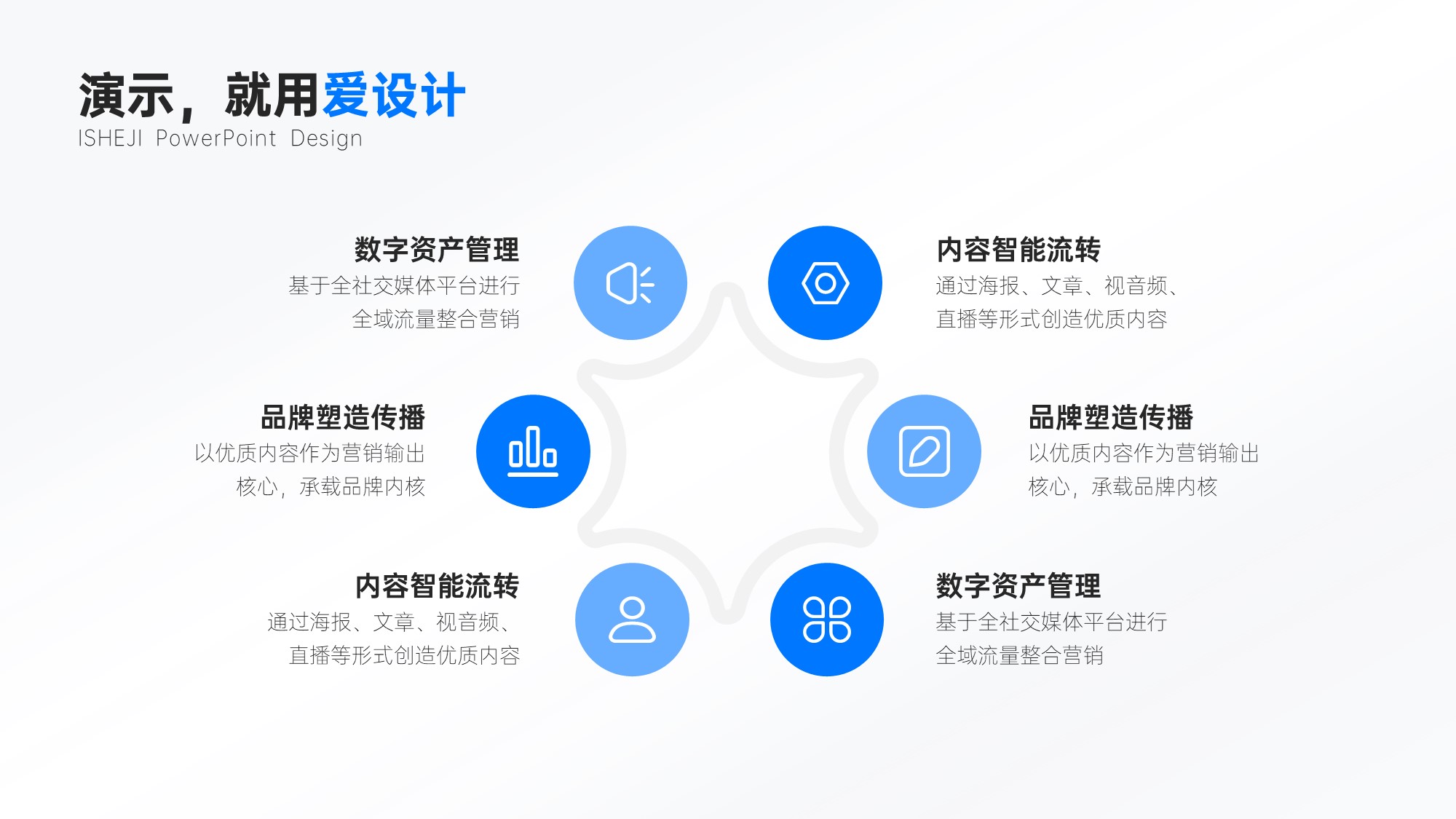 并列关系6项PPT内容页