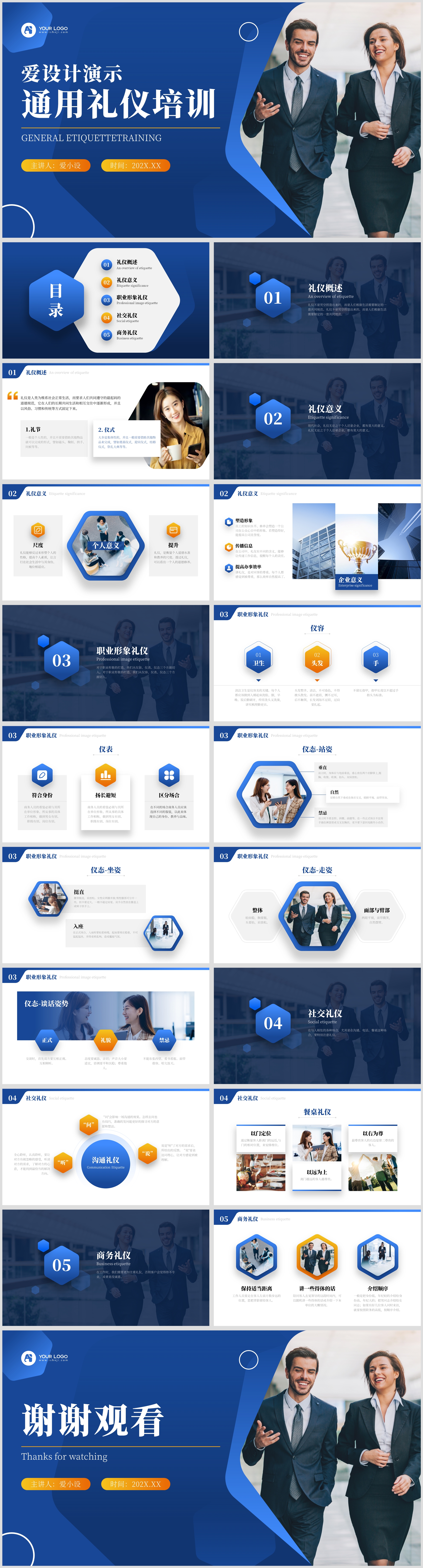 互联网通用礼仪培训PPT模板