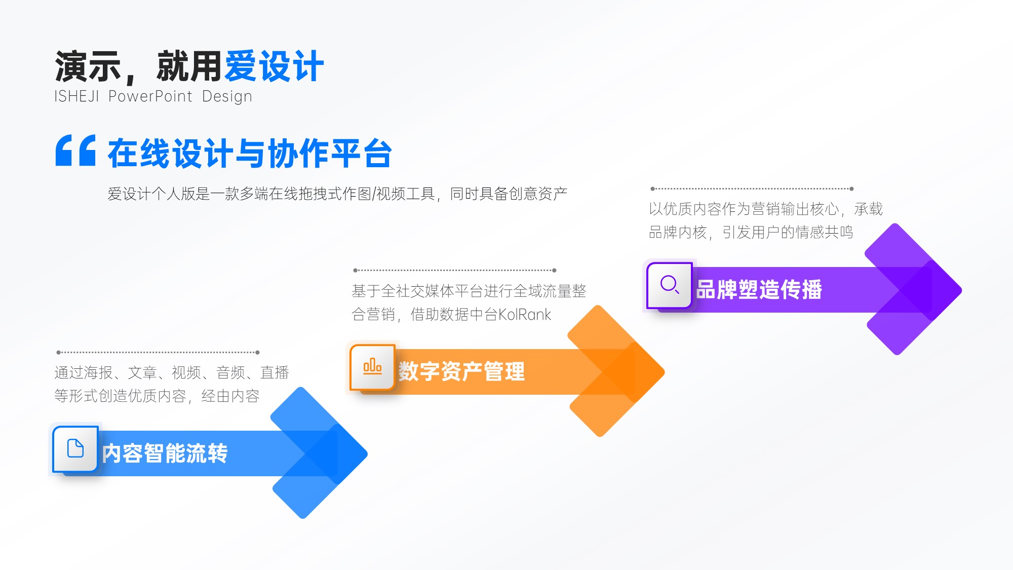 递进关系3项PPT内容页