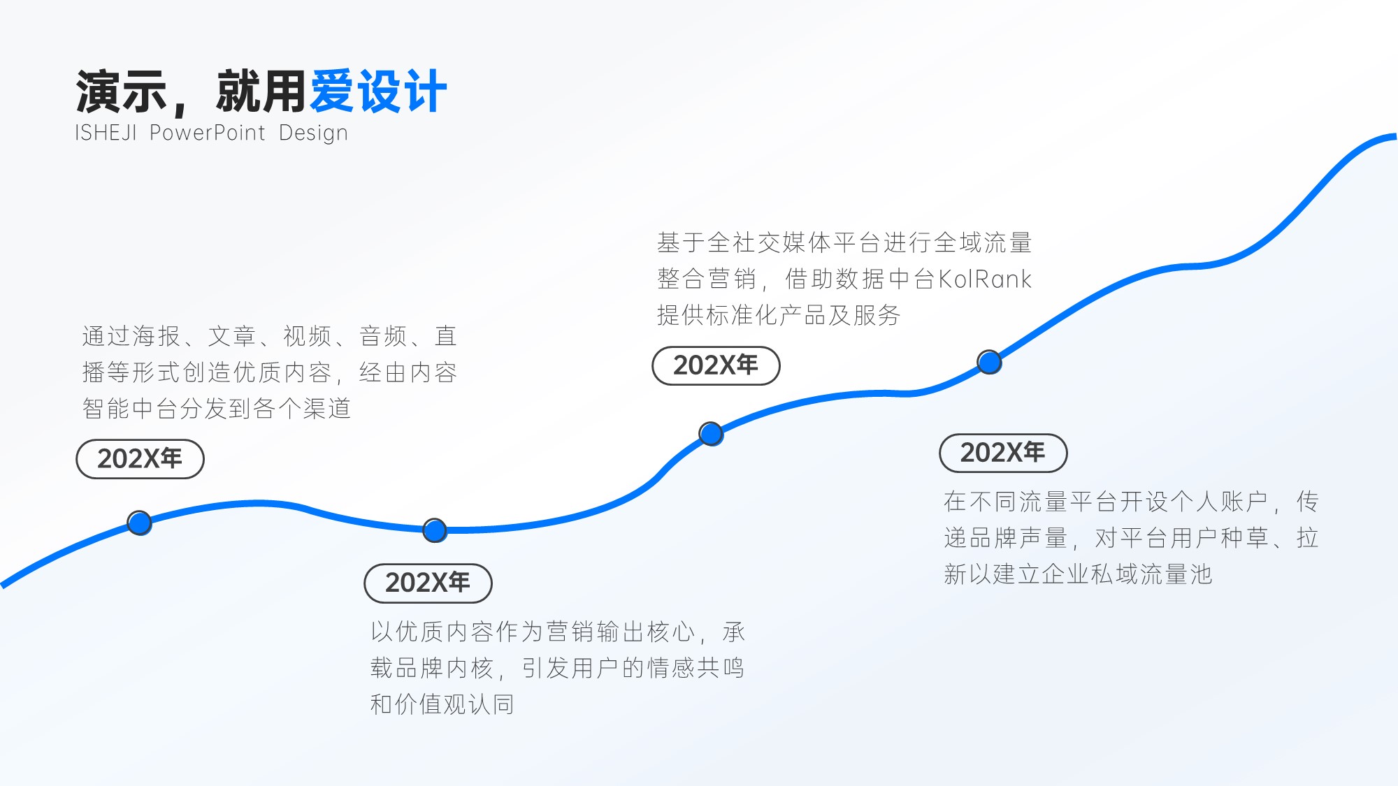 流程关系4项PPT内容页