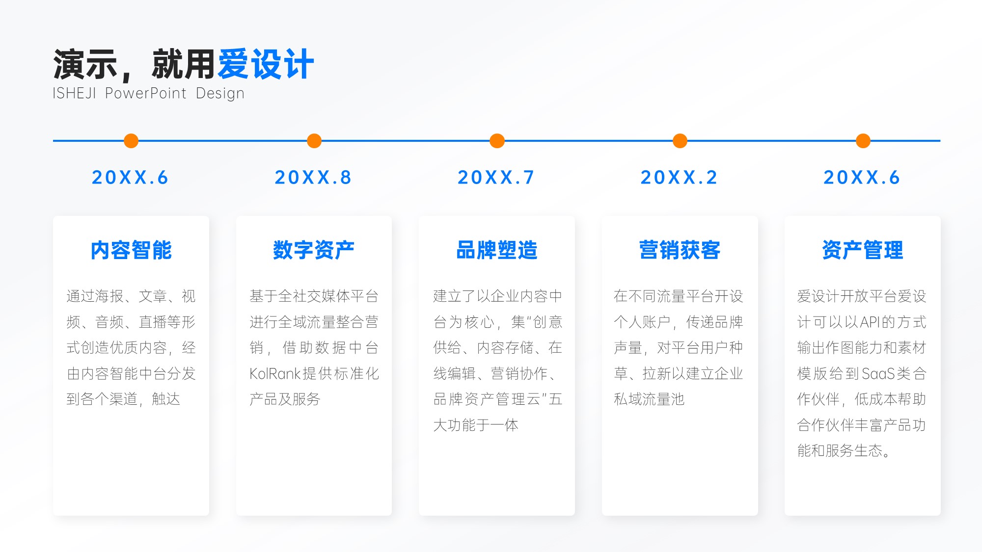 流程关系5项PPT内容页