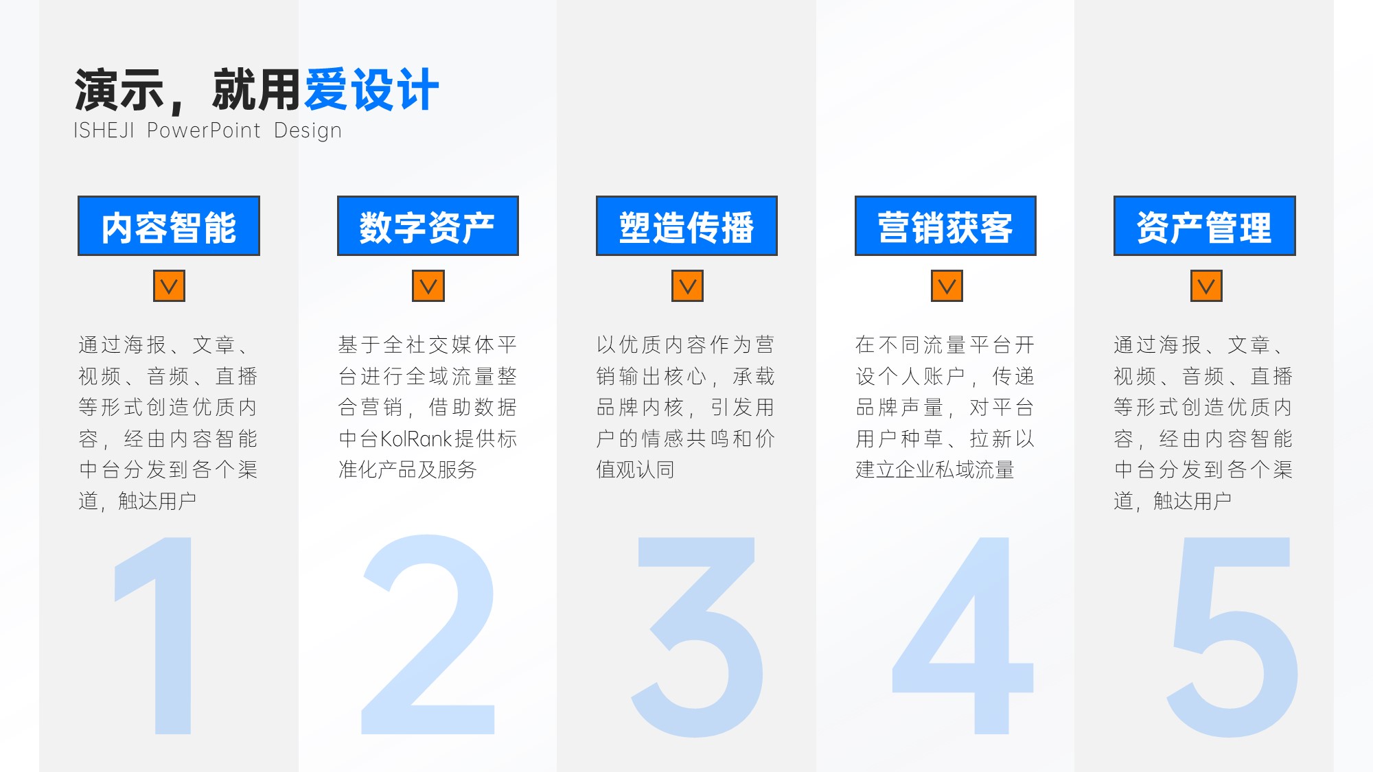 并列关系5项PPT内容页