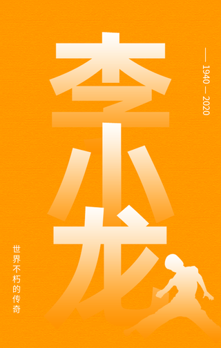 创意时尚李小龙诞辰手机海报