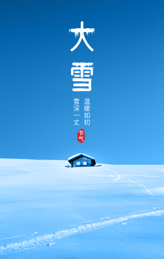 二十四节气大雪手机海报