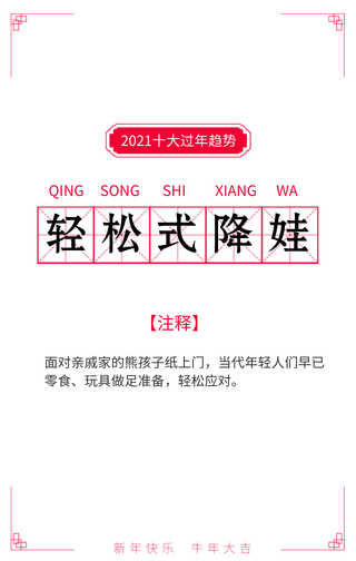 2021十大过年趋势轻松式降娃手机海报