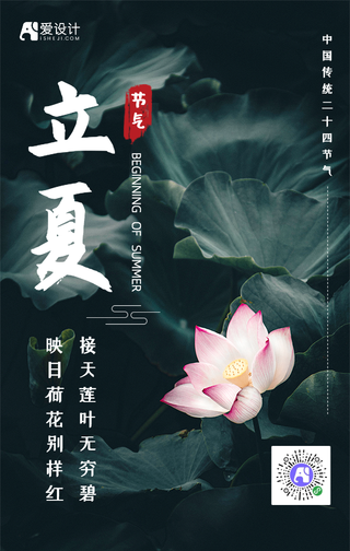 清新大气24节气立夏手机海报