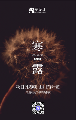 二十四节气寒露手机海报
