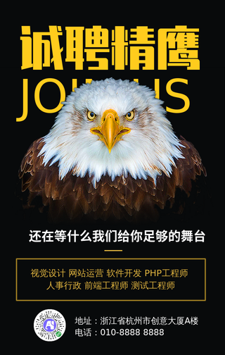 黑金企业招聘诚聘精英海报