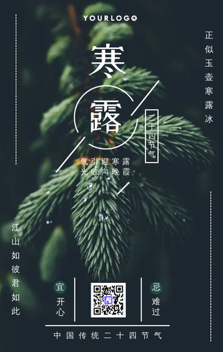 小清新寒露二十四节气海报