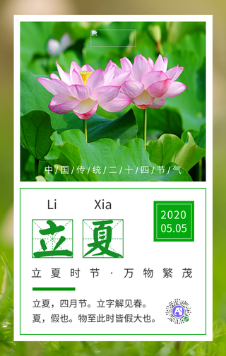 简约立夏手机海报