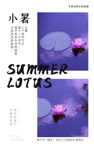 文艺清新小暑手机海报