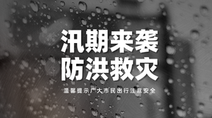 创意趣味河南暴雨防洪救灾横版海报