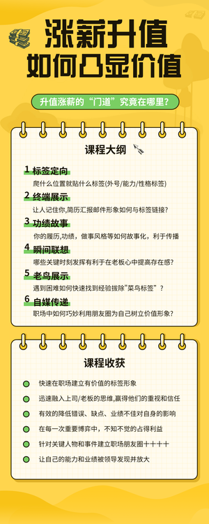 时尚简约课程教育培训教程促销营销长图