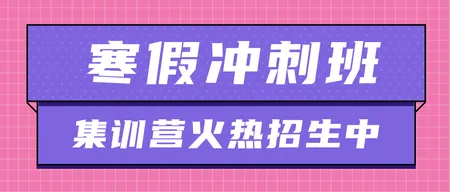 创意潮流时尚趣味扁平寒假冲刺班公众号首图