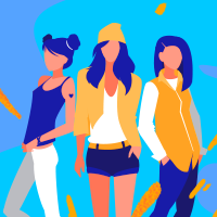 简约扁平手绘插画女生节公众号次图