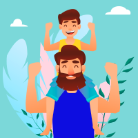 简约扁平插画父亲节祝福公众号次图
