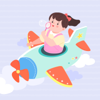 简约扁平插画六一儿童节次图