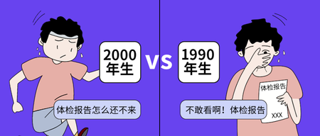 卡通体检90后vs00后公众号封面首图