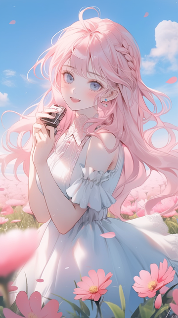 粉色系少女手机壁纸