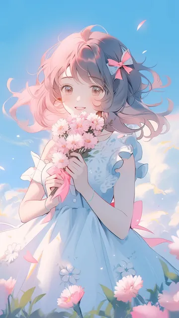 粉色系少女手机壁纸