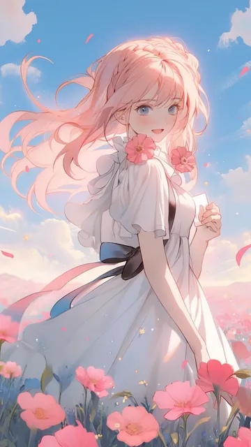 粉色系少女手机壁纸