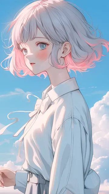 粉色系少女手机壁纸