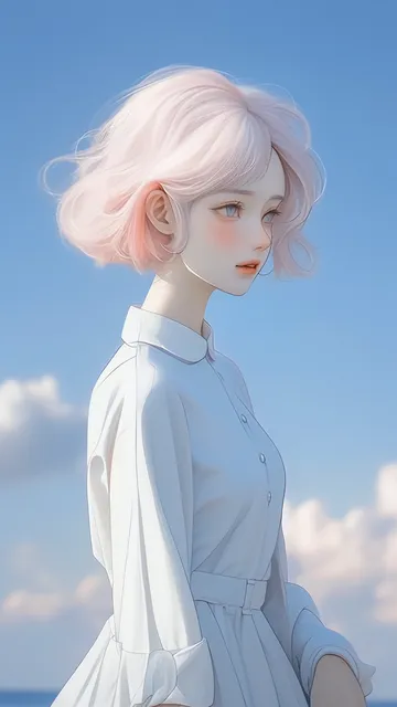 粉色系少女手机壁纸
