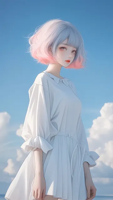 粉色系少女手机壁纸
