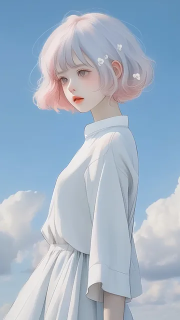 粉色系少女手机壁纸
