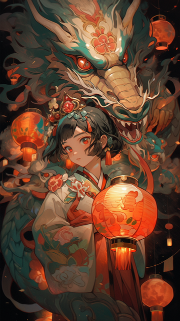 新年插画手机壁纸
