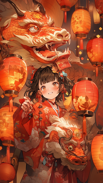 新年插画手机壁纸