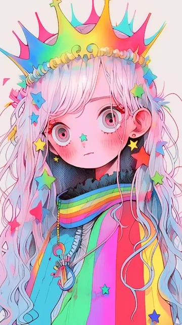 炫彩唯美女孩手机壁纸
