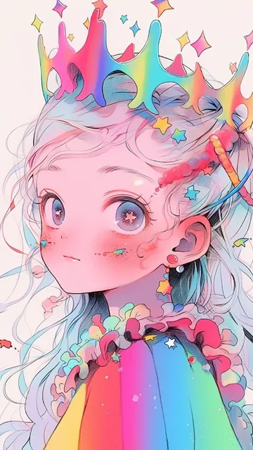 炫彩唯美女孩手机壁纸