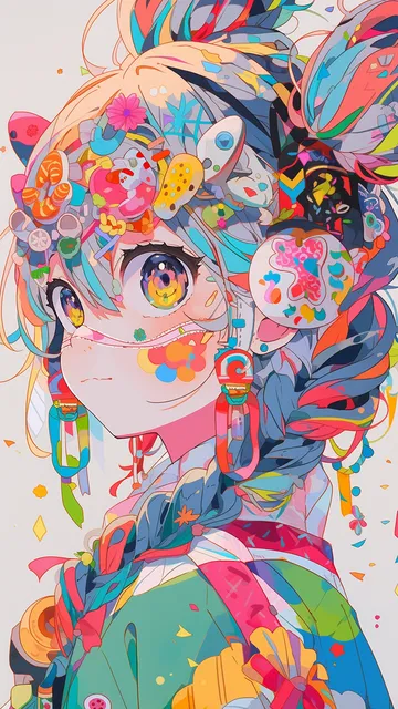 炫彩唯美女孩手机壁纸