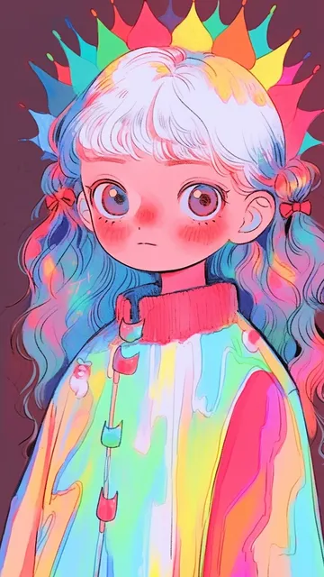 炫彩唯美女孩手机壁纸