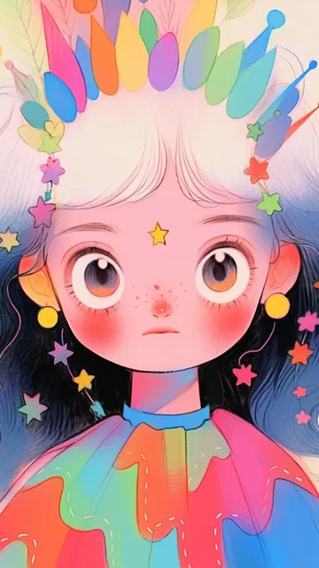炫彩唯美女孩手机壁纸