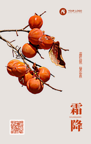 霜降节气手机海报