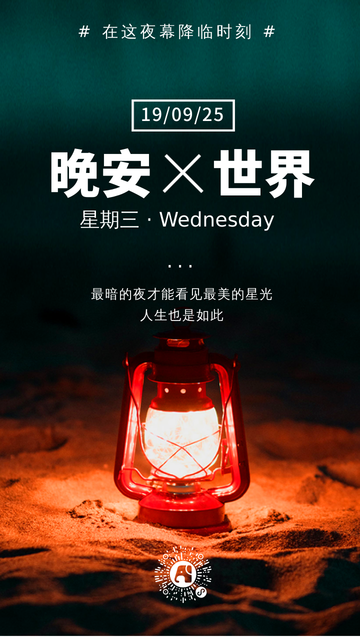 创意时尚文艺简约晚安世界每日一签