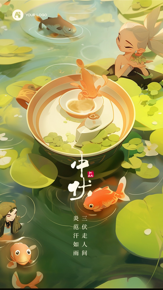 中伏手机海报