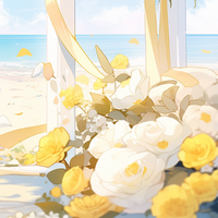 黄玫瑰插画头像
