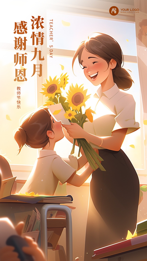 教师节插画海报