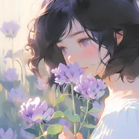 紫色少女头像